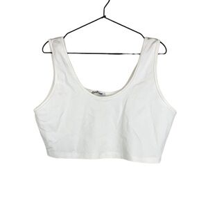 White crop bra top